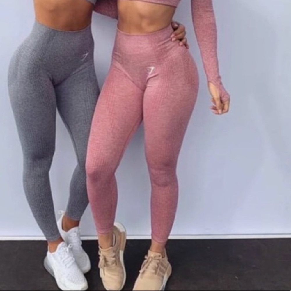 Gymshark Dusky Pink Marl Vital Seamless Leggings